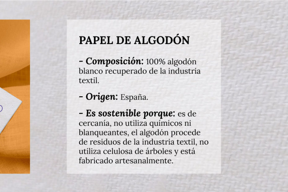 Tríptico con información sobre el papel de algodón